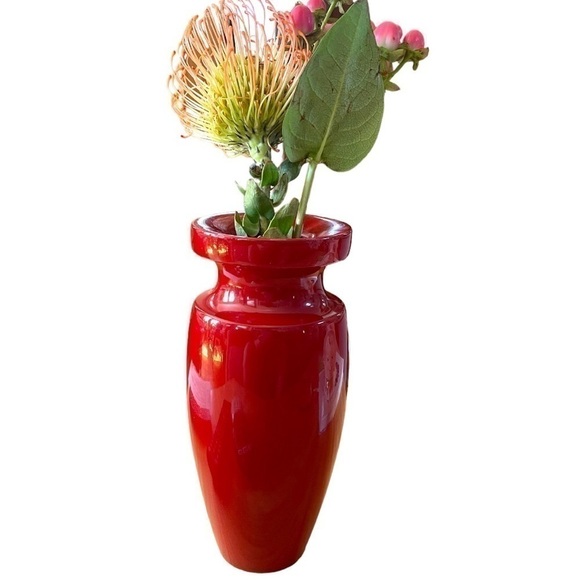 BEAUTIFUL Asian inspired carved wooden vase, lacquered, excellent condition - Picture 6 of 9